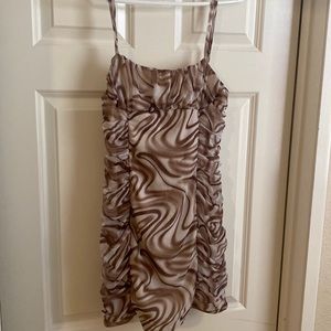 Nectar Clothing Brown Tie Dye Mini Dress